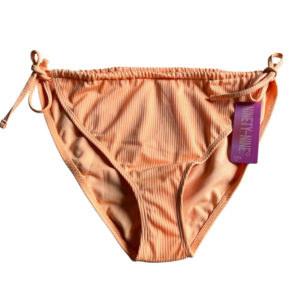 NWT! Juniors' Ninety-Nine° Tunnel Side-Tie Orange Bikini Bottoms Size XXL